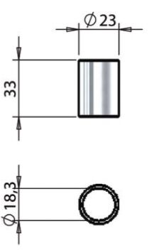 Pommier entretoise - inférieure - pour Ø 18 mm Fermeture de la sous-structure 1201120 - galvanisée