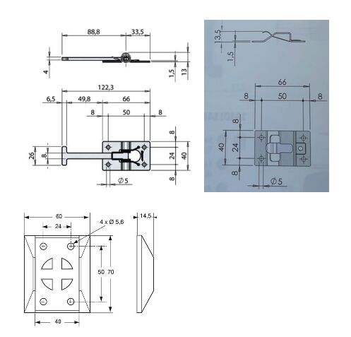 Pommier deurvastzetter set 89 mm - RVS