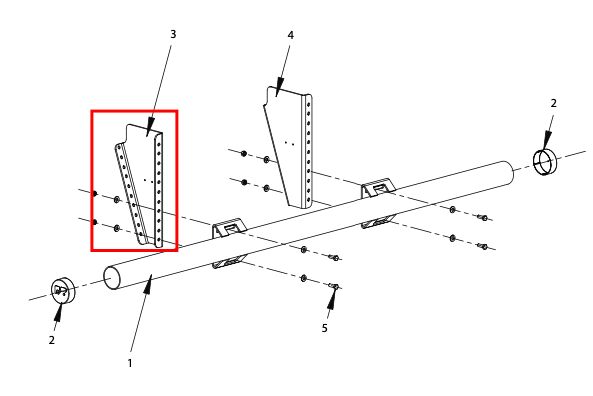 Pommier mounting plate left - for bumper 2906406 - R58-02