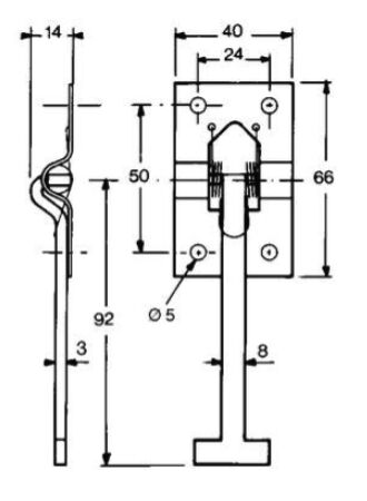 Pommier door hook 92 mm - for holder 244770089 - stainless steel