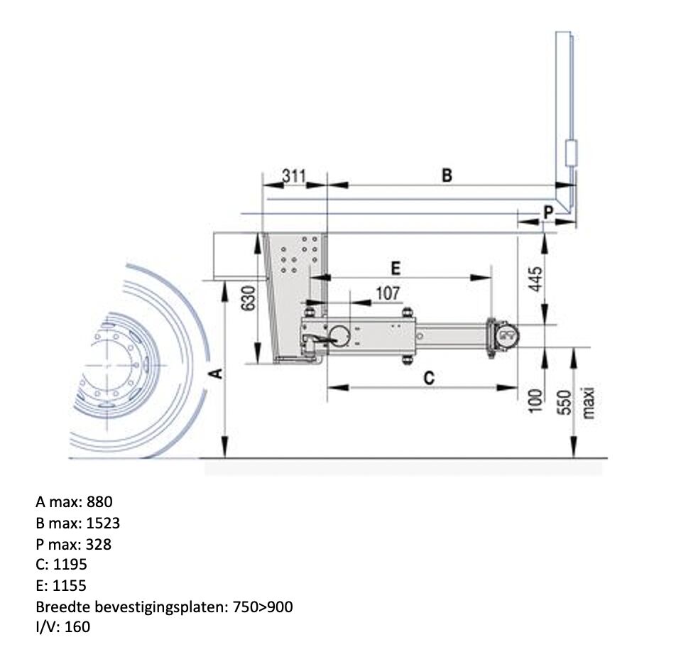 Pommier bumper BAB - hydraulic horizontal retractable - stroke 1195 mm - R58-02
