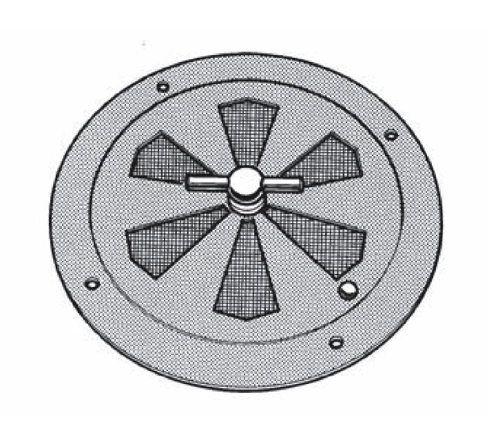 Pommier grille de ventilation Ø 150 mm - avec grille - inox poli