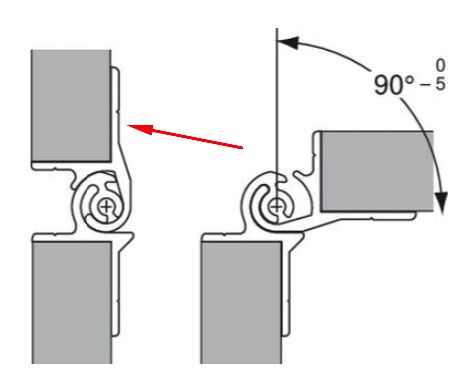 Pommier flap hinge flat - top - lenght 5000 mm - aluminum