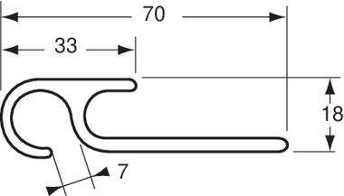 Pommier profil d'accrochage pour bâche - 3250 mm - aluminium