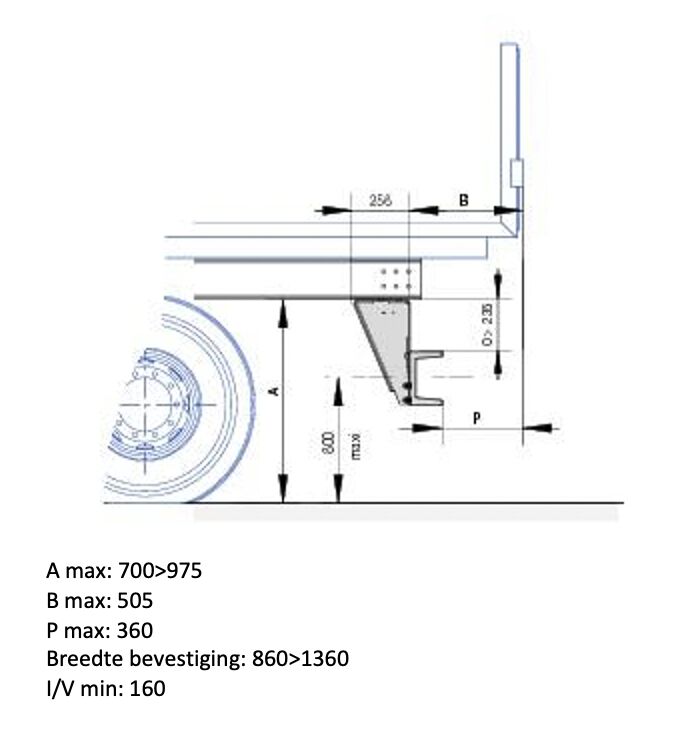 Pommier stootbalk BAF - vaste aluminium U-balk - R58-02