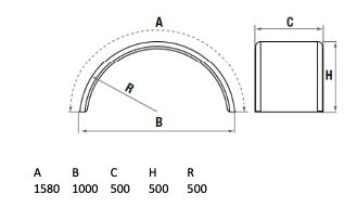 LAGO spatscherm Wheelmate - 500 x 1000 mm (BxSpw)