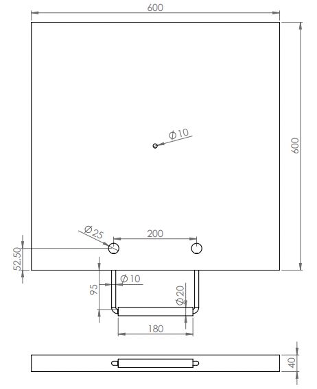 Rhiwa Quality outrigger pad 600 x 600 x 40 mm
