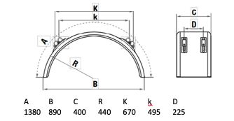 LAGO mudguard Wheelmate Pro - 400 x 890 mm (WxSp)