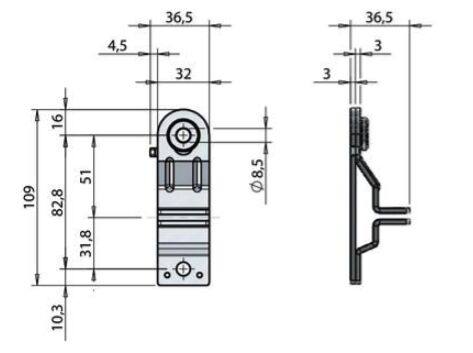 Pommier handle retainer - for locking Ø 16 and Ø 22 mm - zinc-plated
