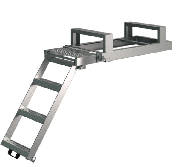 Takler marchepied rétractable - 3 marches - 1248 x 480 x 263 mm (L x l x H) - avec plateau