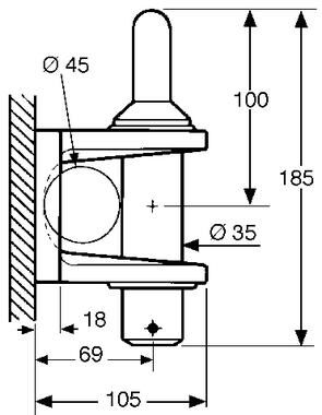 Pommier attelage de remorquage 77 kN - 4 trous Ø 15 mm