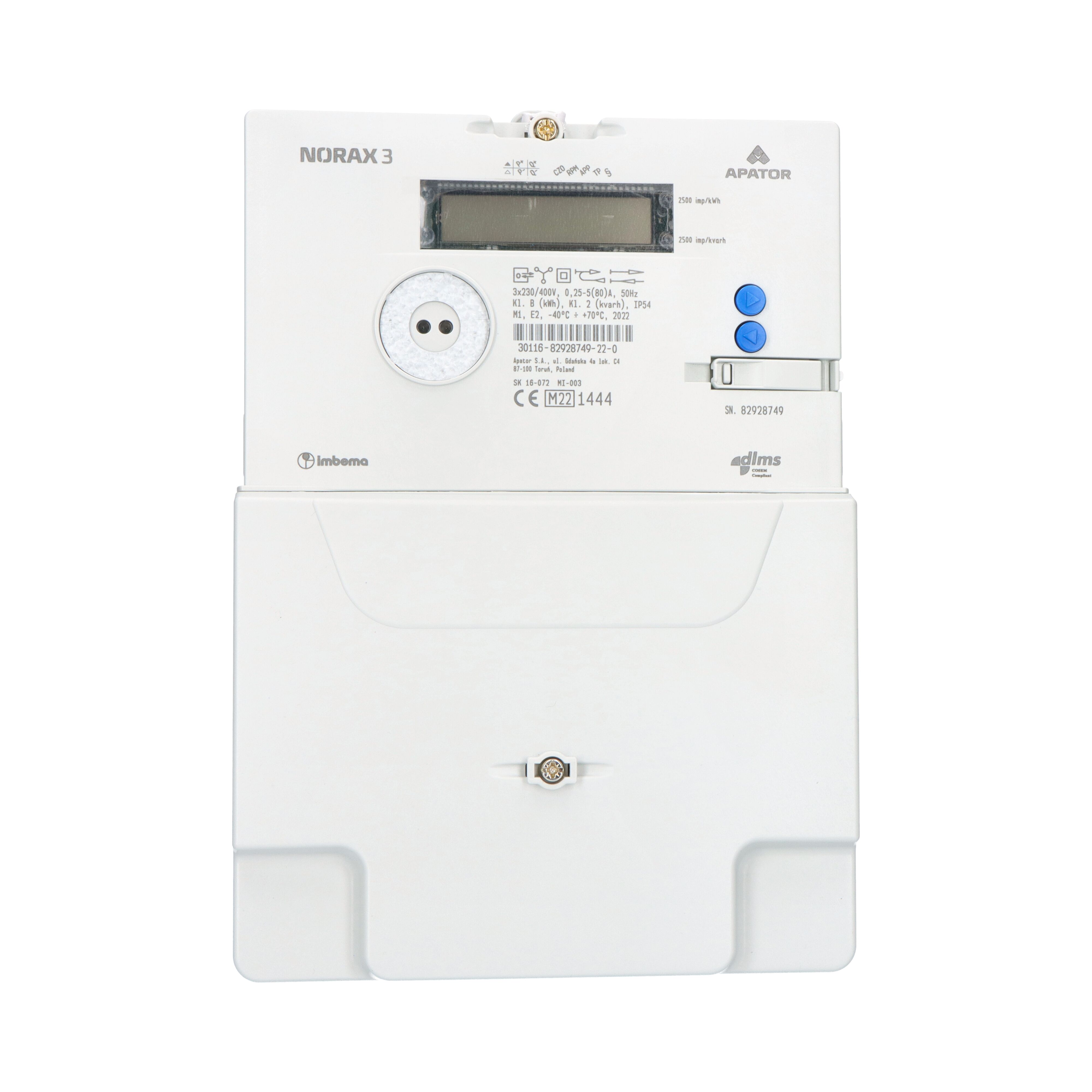 Apator kWh-meter Norax 3 3x230/400V 5-80A