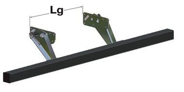 Pommier bumper BA - elevating - short support arms - steel square beam - R58-02