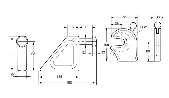 Pommier flap closure - small - complete - forged steel