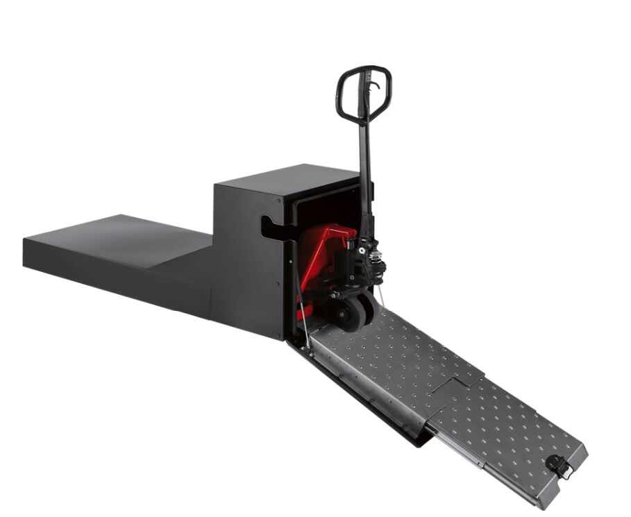 Bawer transpallet box - 670 x 650 x 1600 mm (WxHxD) - BPC - with pullout ramp