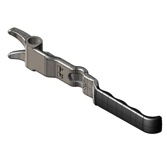 Pommier handle straight - for substructure locking Ø 18 mm - zinc-plated