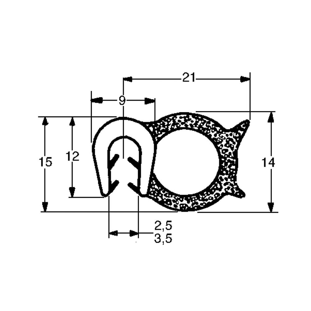 Pommier band clamp with ball - clamp range 2,5-3,5 mm - height 12 mm - roll 50 meter