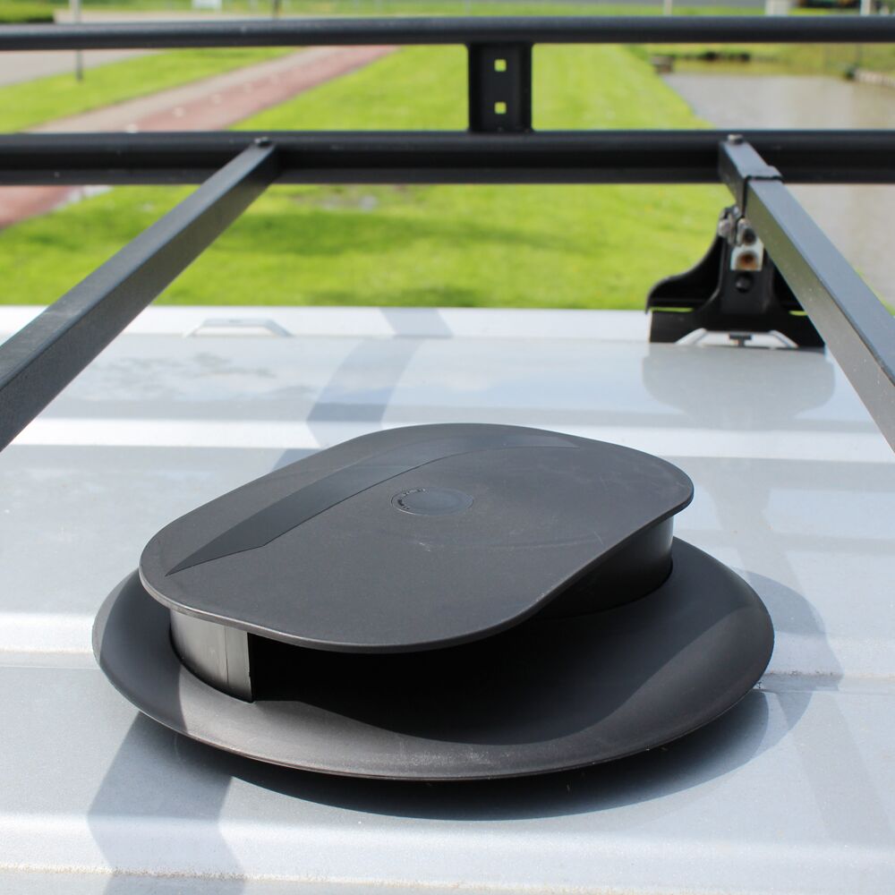 Flettner ventilateur de toit Slimline mécanique - avec grille intérieure - noir