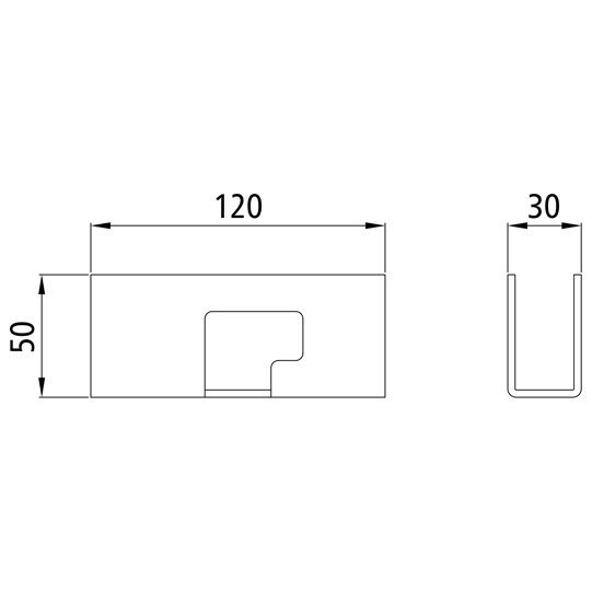 Kinnegrip K20 / K4 top keeper kinnetop 120 mm - plain steel