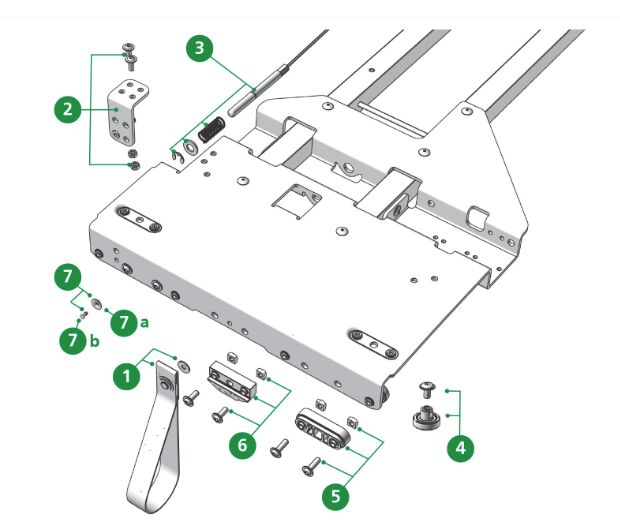 Edscha schaarverbinding links - voor de eindtraverse van Edscha CS Profi II