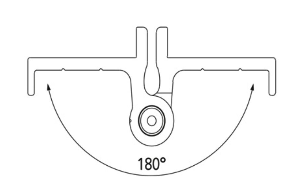 Rhiwa Quality pianoscharnier met flens 2000 mm - 180° klapbaar - aluminium
