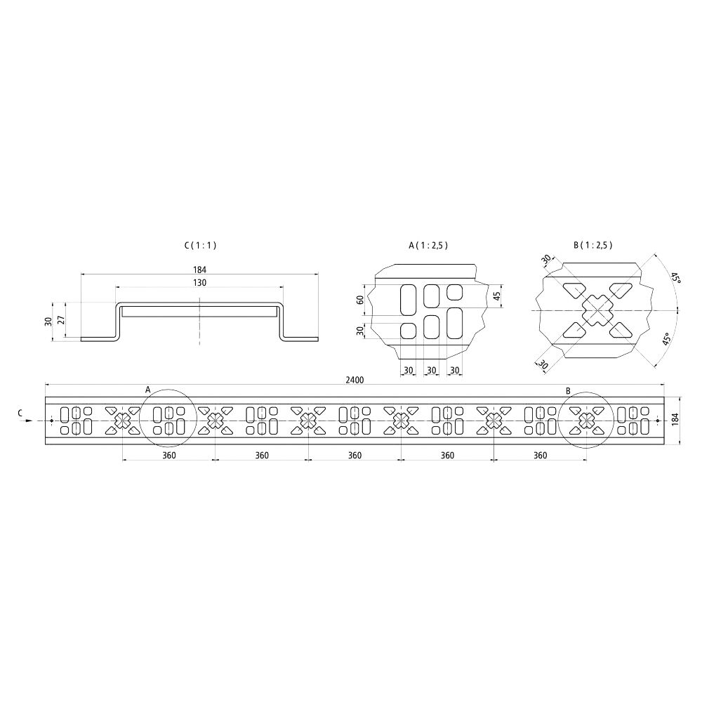 Rhiwa Quality multisave ladingzekeringsysteem - Multi-X vloer ankerrail - verzinkt
