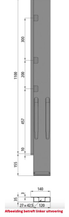 Kinnegrip K20 rear pillar - 1100 mm - right - microZINQ® 5