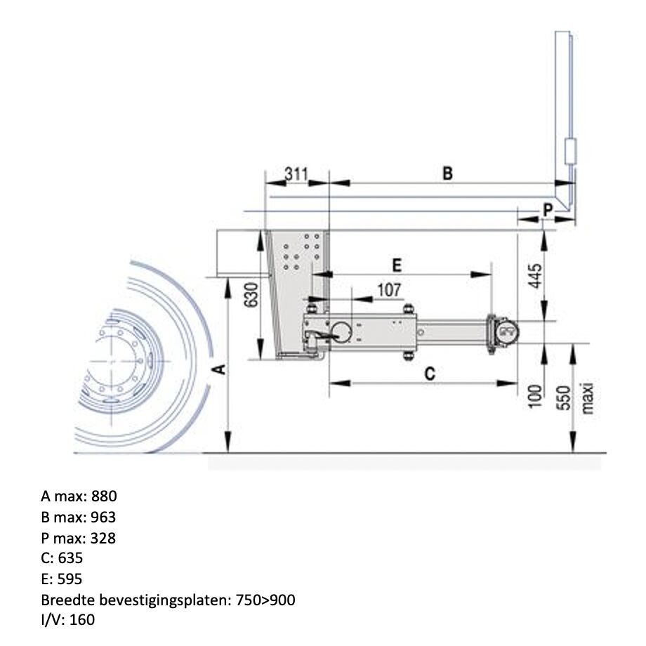 Pommier bumper BAB - manual horizontal retractable - stroke 635 mm - R58-02