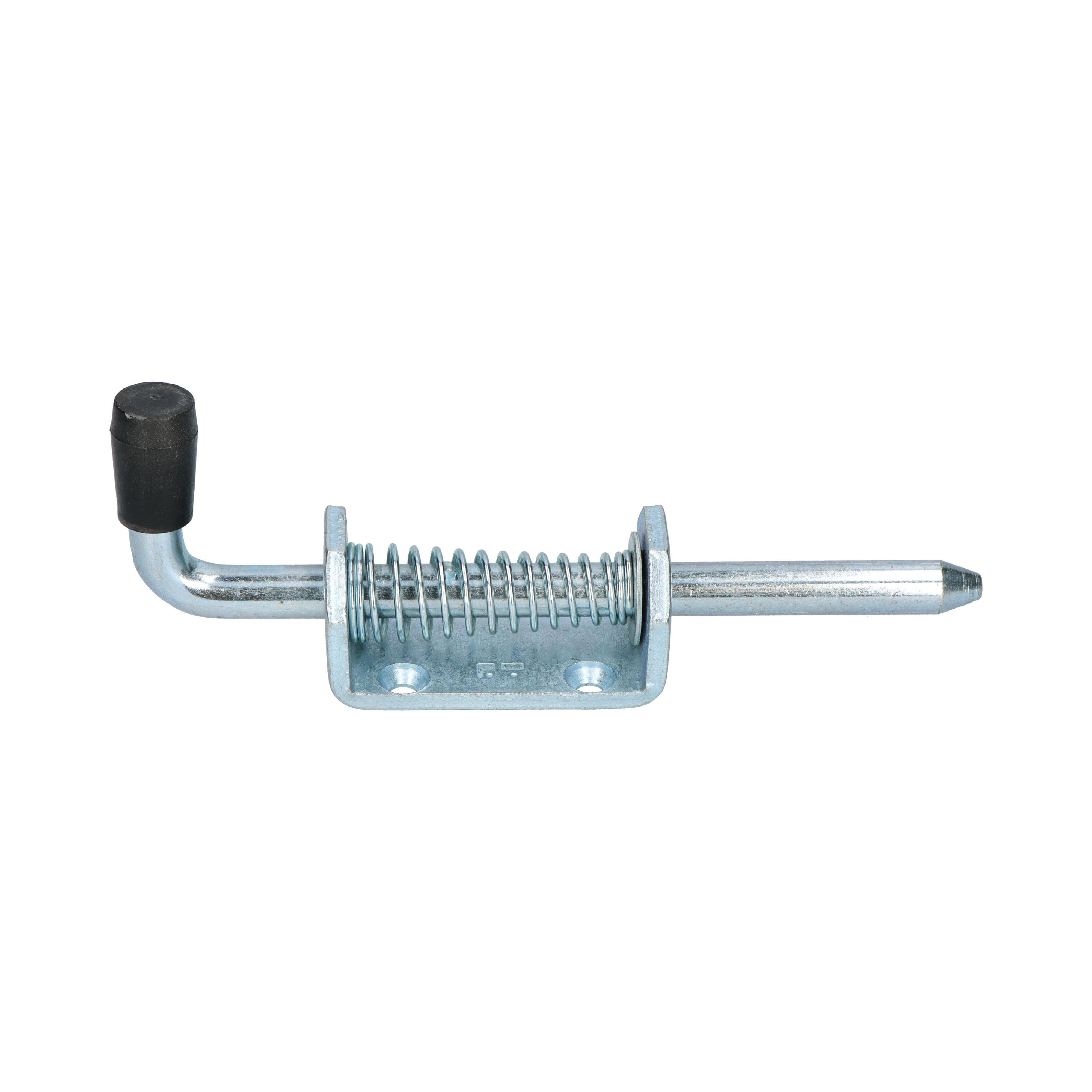 Pommier trekgrendel met pen Ø 12 mm - met veer en zwarte knop - verzinkt