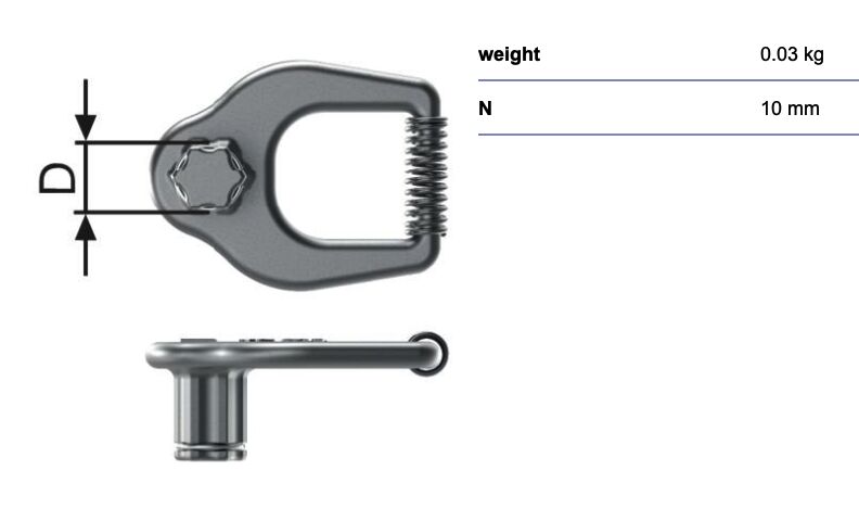 RUD clef SW 10 - avec ressort - pour VRS-M16/M18