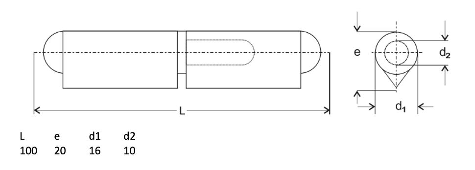 Rhiwa Quality weld-on split hinge 100 mm