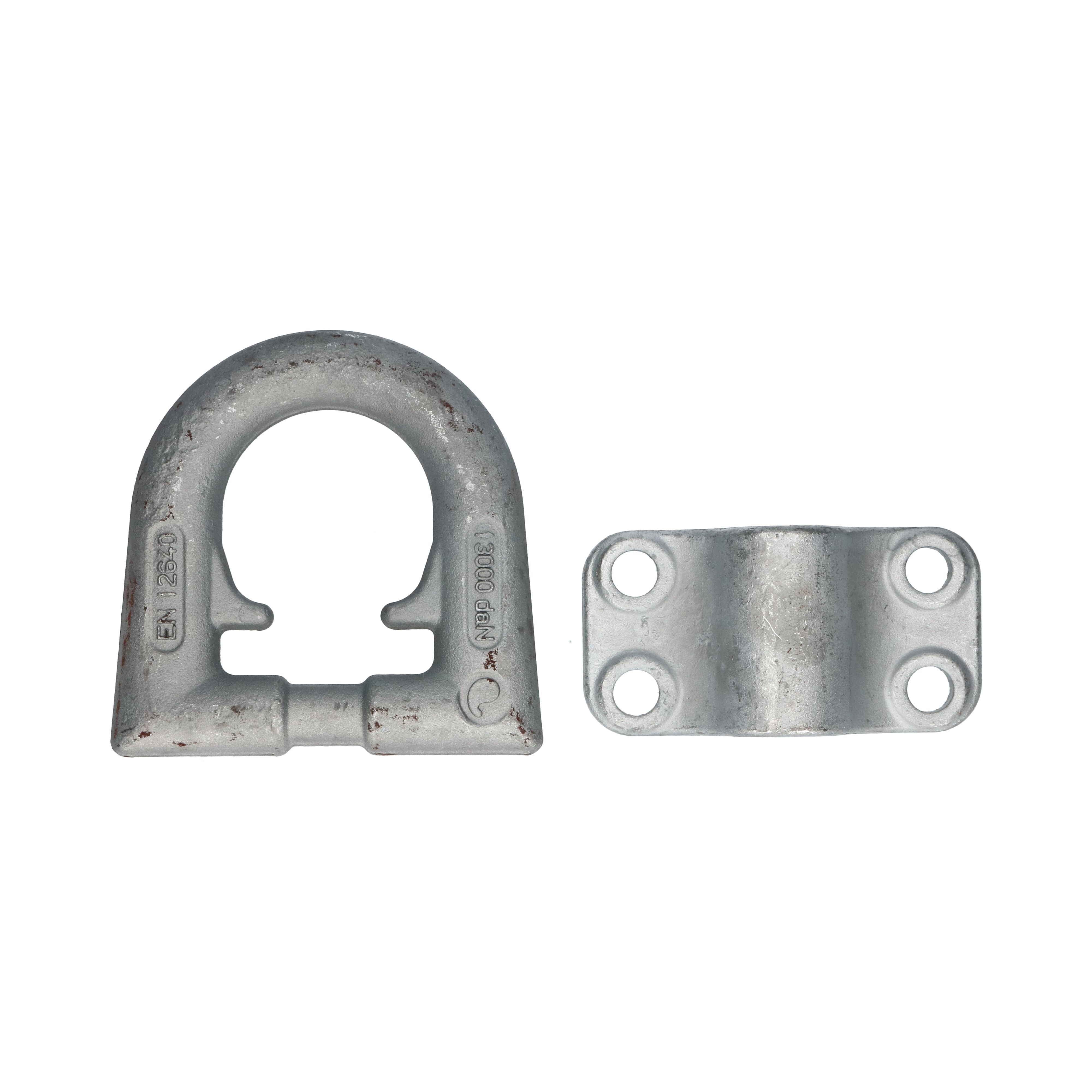 Pommier lashing eye set 13 tonnes - bolt-on model - zinc-plated