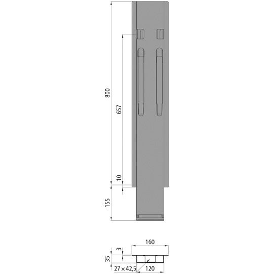 Kinnegrip K20 centre pillar - 800 mm - TIR - KTL