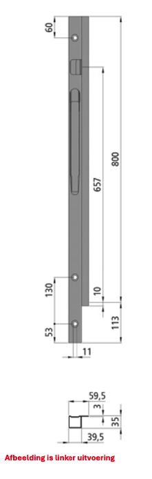 Kinnegrip k20 montage avant - 800 mm - droite - TIR - version à vis - KTL