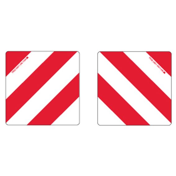 Rhiwa Quality lenght/width marking sign - 423 x 423 mm - double sided - class 2
