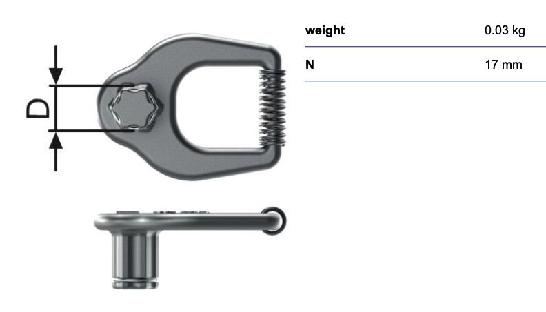 RUD key SW 17 - with spring - for VRS-M30/M33