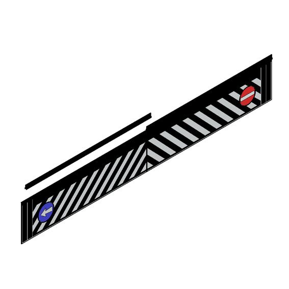 Rhiwa Quality spatlap 2400 x 380 mm - gestreept - met verkeerstekens