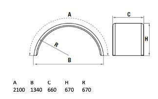 LAGO spatscherm Wheelmate - 660 x 1340 mm (BxSpw)