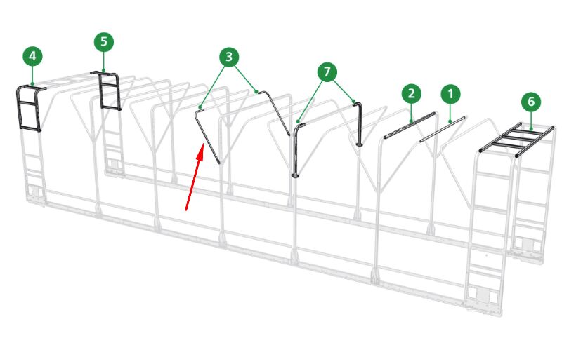 Edscha tussen beugel - voor Edscha schuifbeugelkap