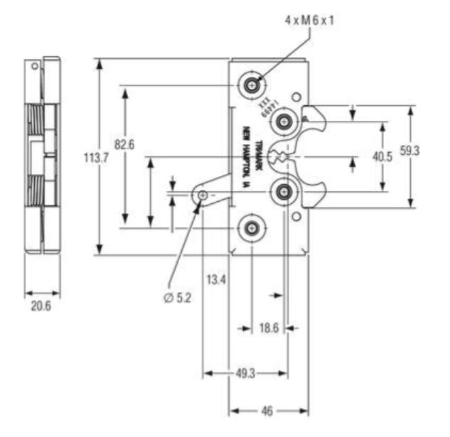 Pommier car door lock recessed - with rotor lock - left - zinc-plated