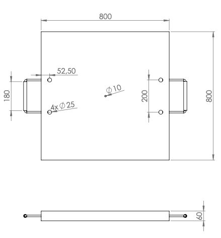 Rhiwa Quality outrigger pad 800 x 800 x 60 mm