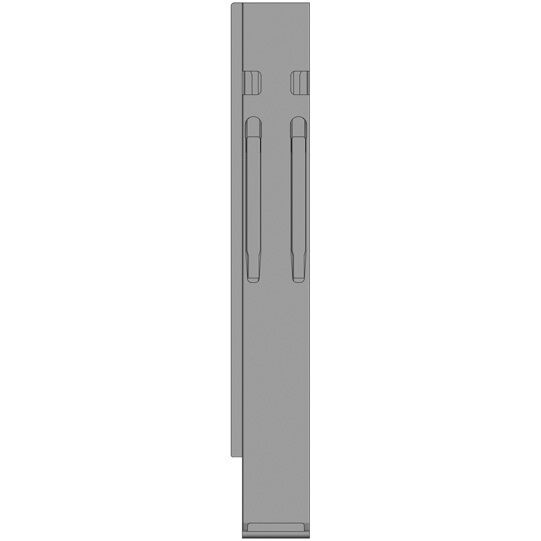 Kinnegrip K20 achterrong - 800 mm - links - TIR - met sluiting - geanodiseerd aluminium