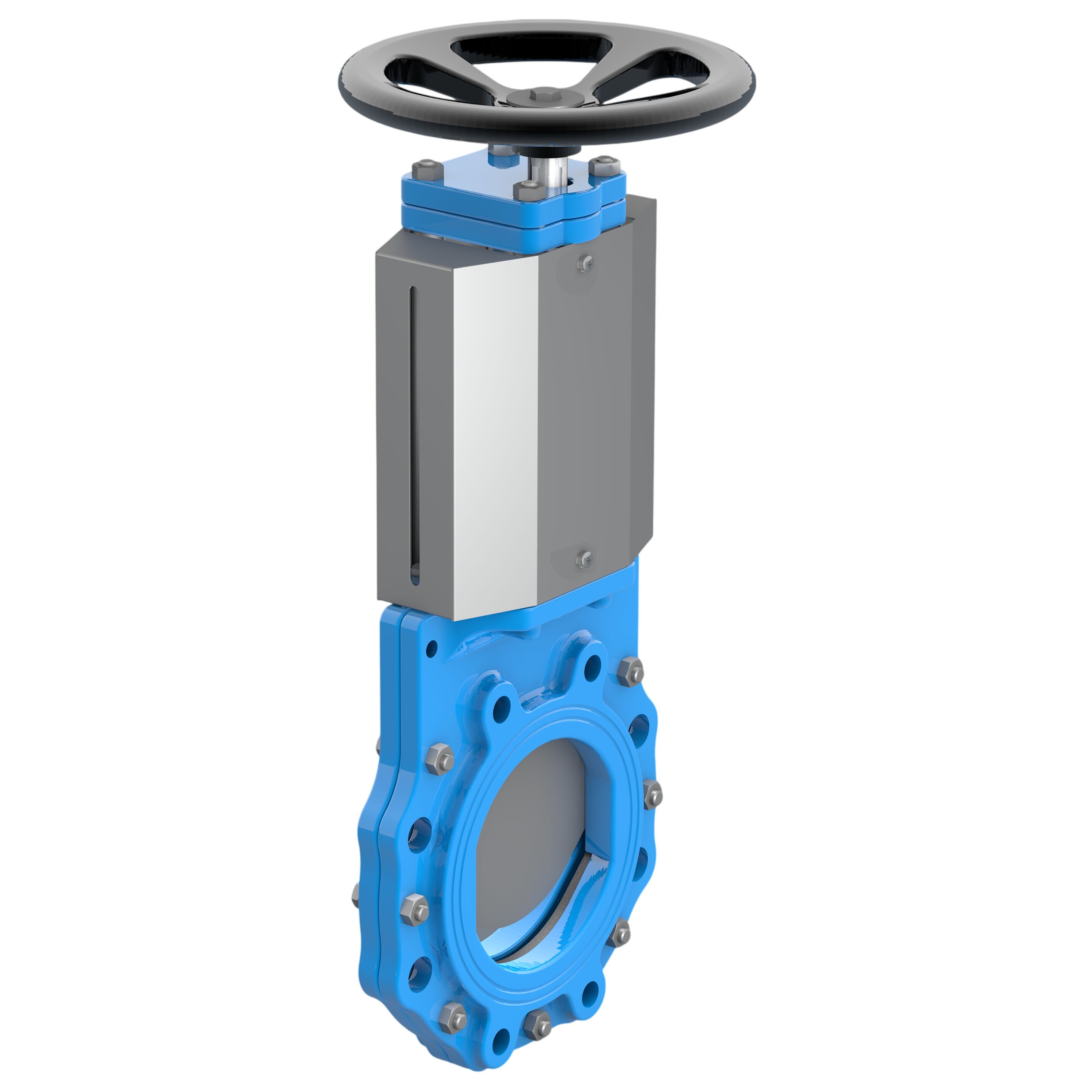 Erhard knife gate valve EH1800 EKU K1 DN125 PN10 56mm A4 with handwheel