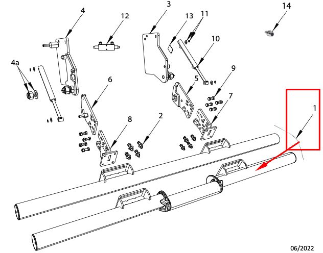 Pommier buis met onderbreking Ø 127 mm - voor stootbalk 29547221R - R58-03