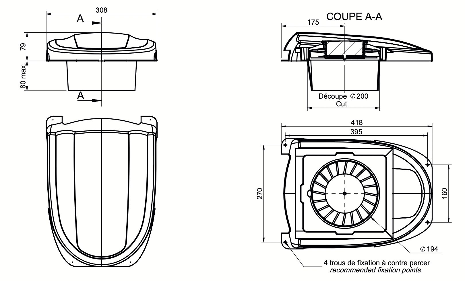 Rhiwa Quality ventilateur électrique - 12V - blanc