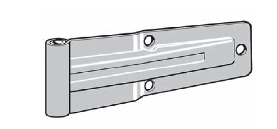 Pommier rear door hinge plate 185 mm - trestle width 60 mm - grey painted steel