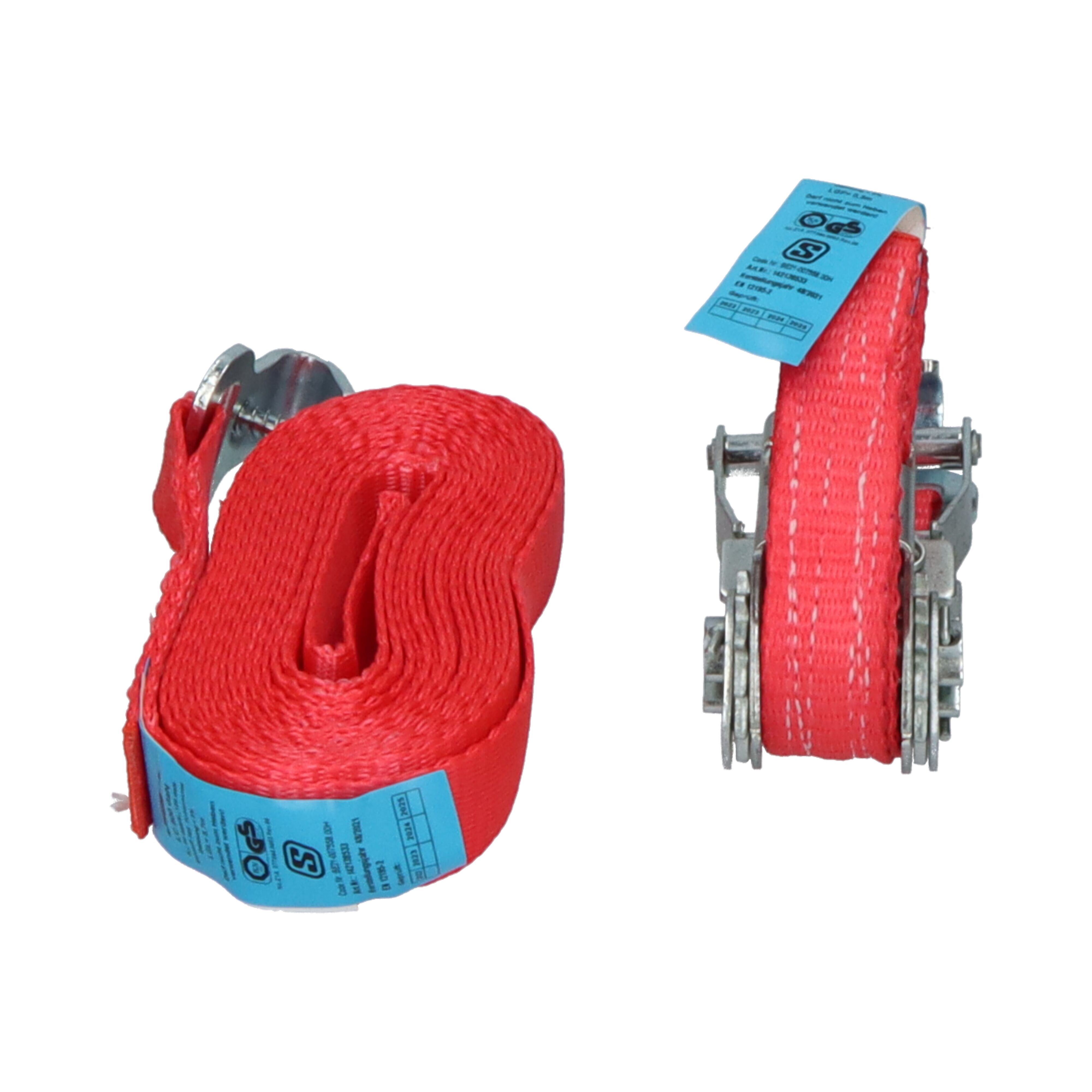 Rhiwa Quality sjorband 25 mm - met ratelsluiting en platte haak - 6000 mm