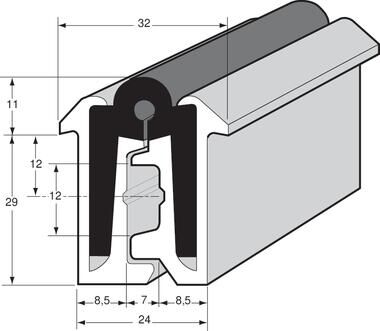 Pommier alurub hinge 29/2500 mm - 270°