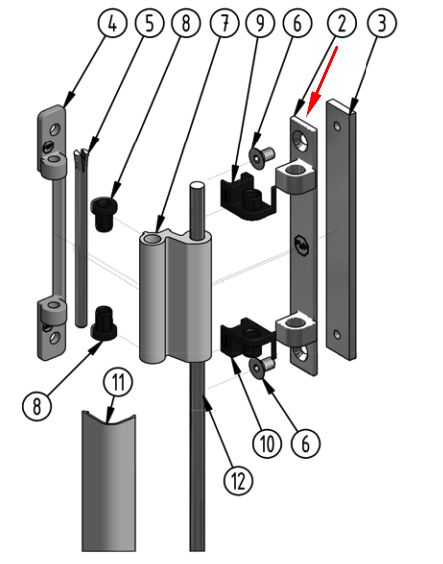 PWP hinge bracket - for challenge door - bolt-on