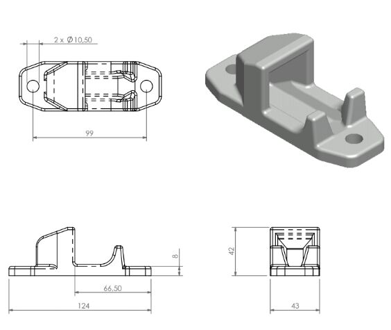 Pommier support de faîtage - pour fermeture Ø 27 mm - galvanisé